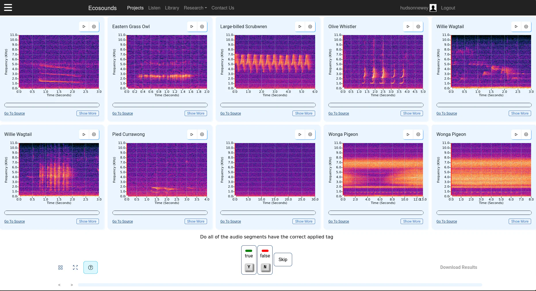 A verification grid deployed on Ecosounds