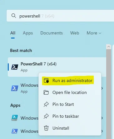 run as Administrator